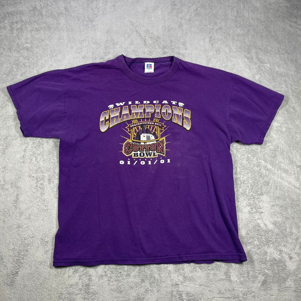 Russell Athletic Kansas State Cotton Bowl Mens XL Purple Vintage T-Shirt 2001